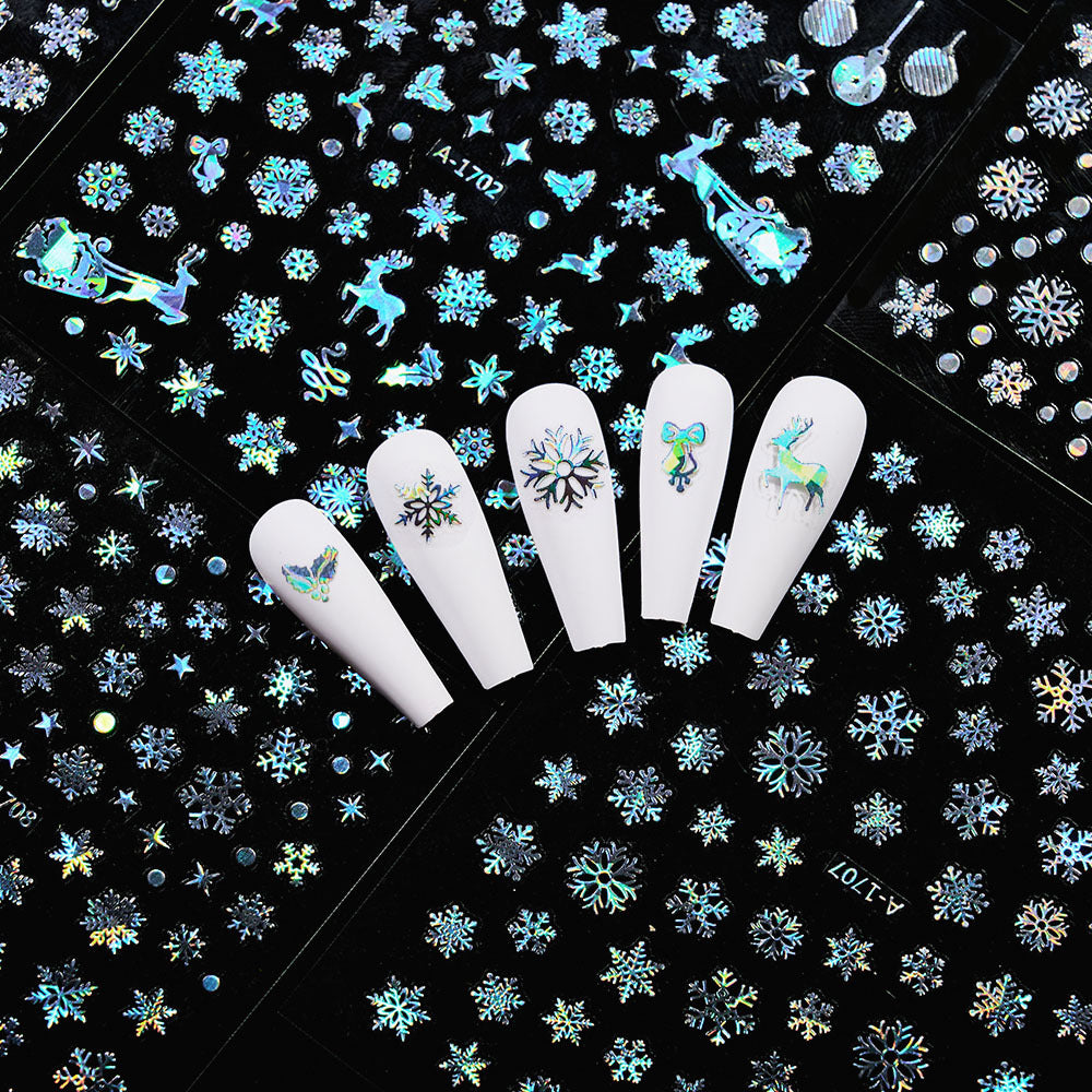 Christmas Snowflake Laser Nail Decoration Stickers