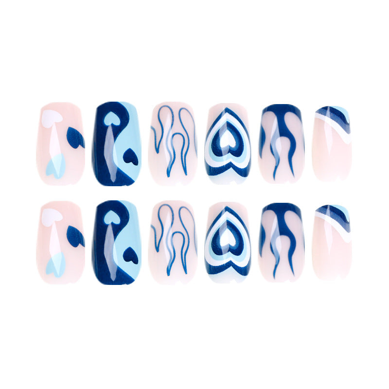 Blue Flame Yin And Yang Love Wear Armor Nail Stickers