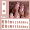 W1739 Short Oval Nail Polish Flower