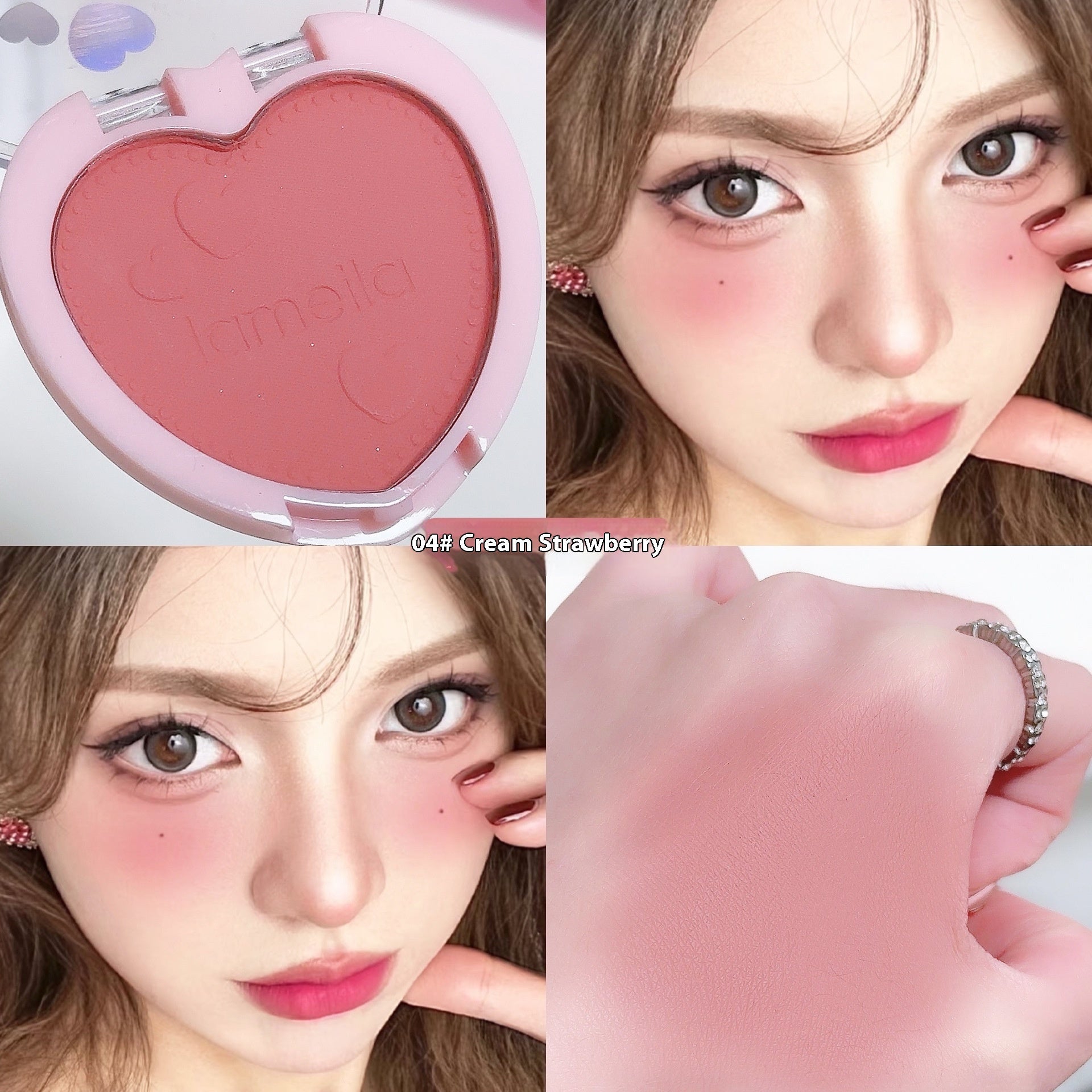 La mei la Monochrome Ice Cube Blush Ins Brightening Color Rendering Long-lasting Natural Delicate