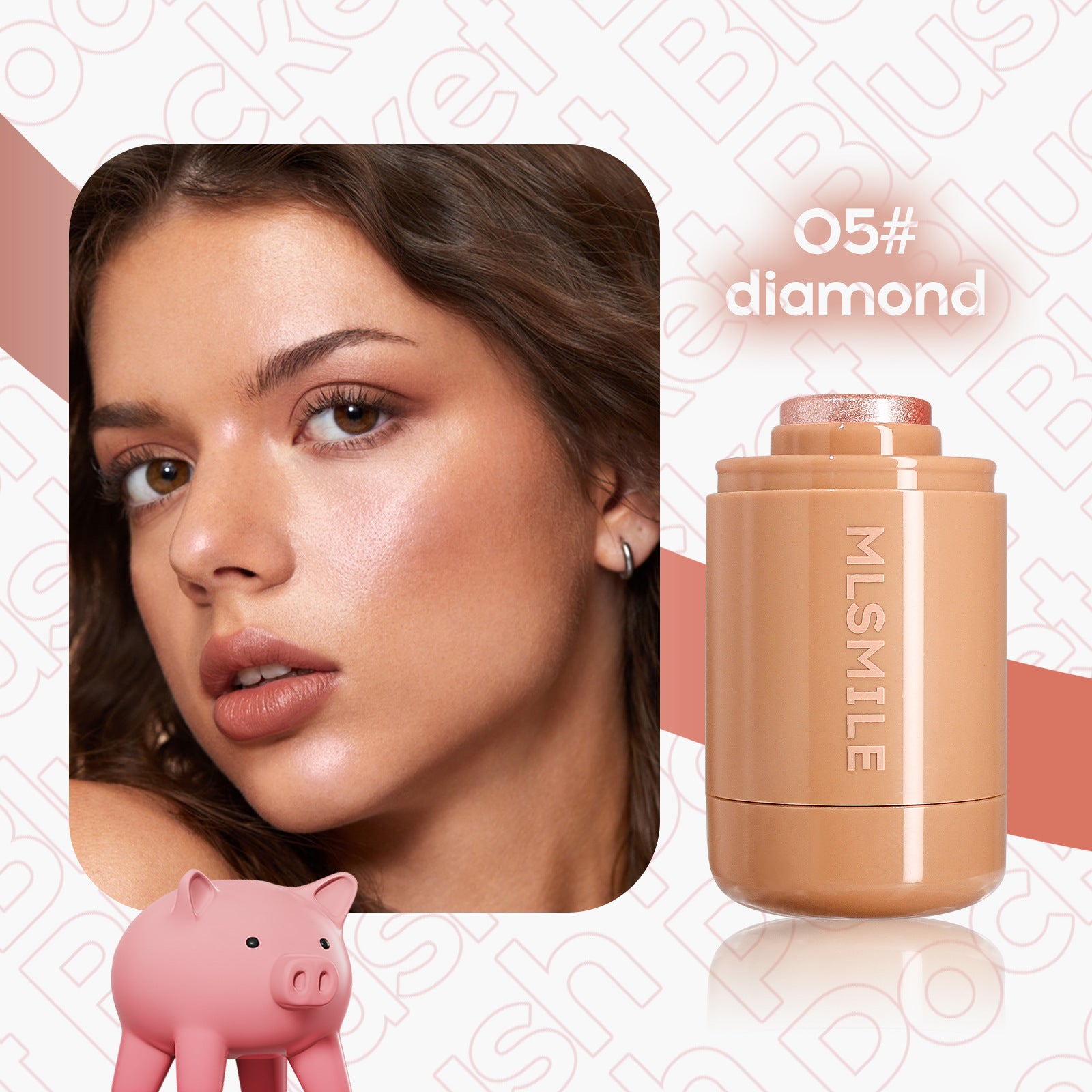 MLSMILE Blush Stick 6-color Highlight Brightening Portable