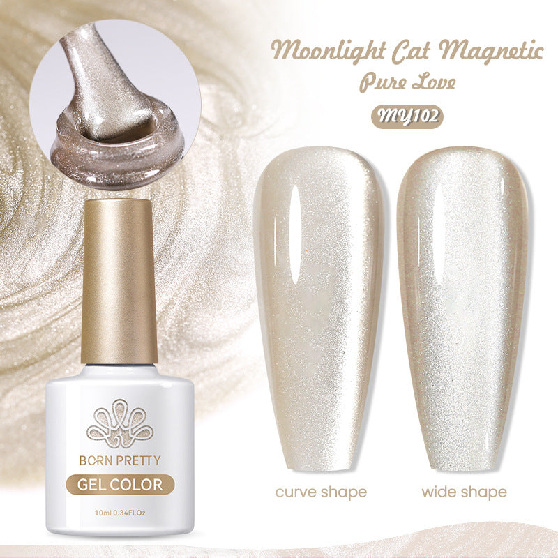 Born Pretty Mirror Porcelain White Cat's Eye White Moonlight Gel Nail Polish