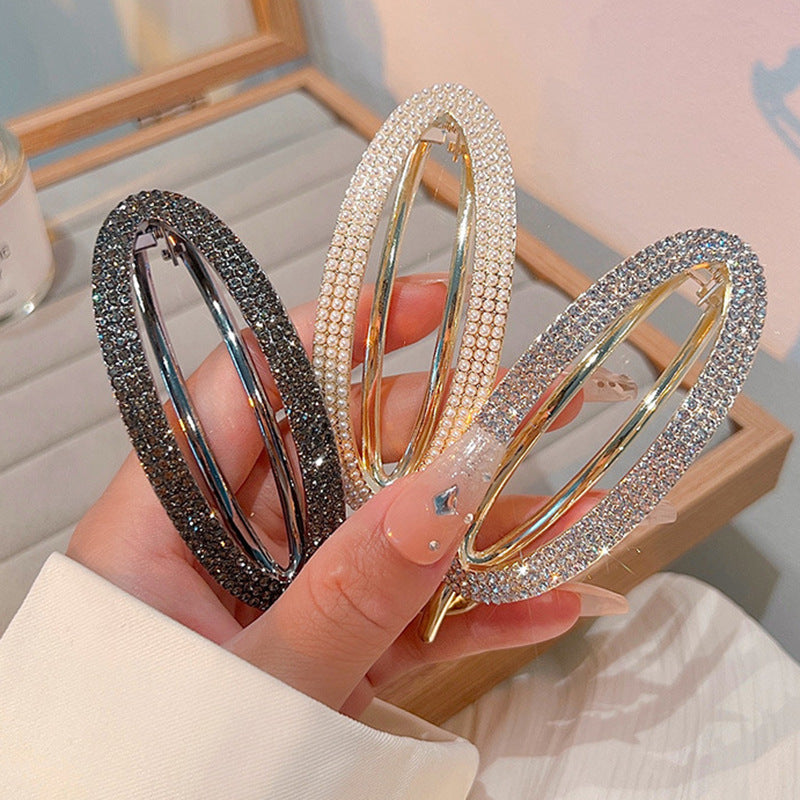 Sparkling Delicate Round Curved Hair Buckle Clip