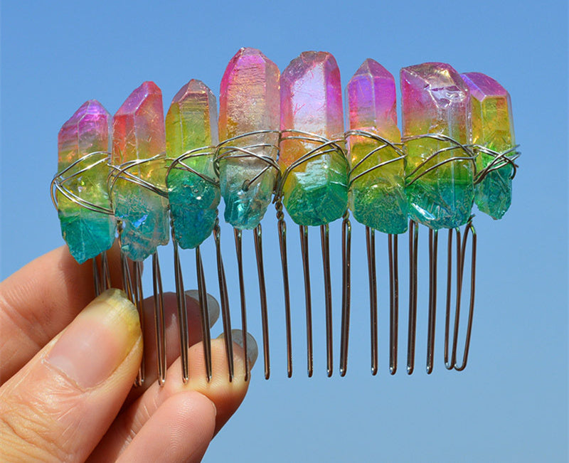 Natural Plated Two Colour 20 Tooth Hair Comb Diy