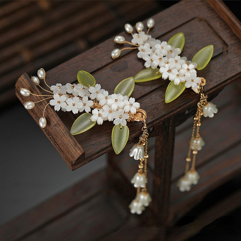 Women's Tassel Clip Antique Style Lily Of The Valley Hair Accessories