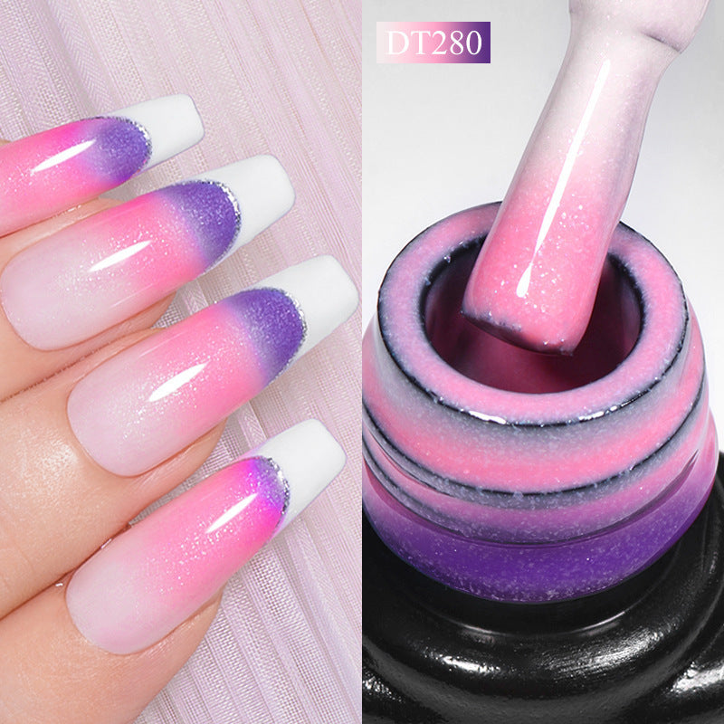 Shimmering Thermal Gel Fashion Nail Polish PU Protective Film For Nail Art