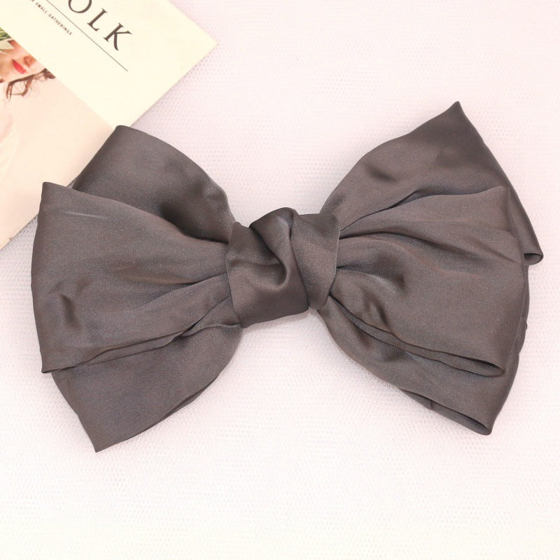 Retro Oversized Spring Clip Pearl Bow Tiara Card
