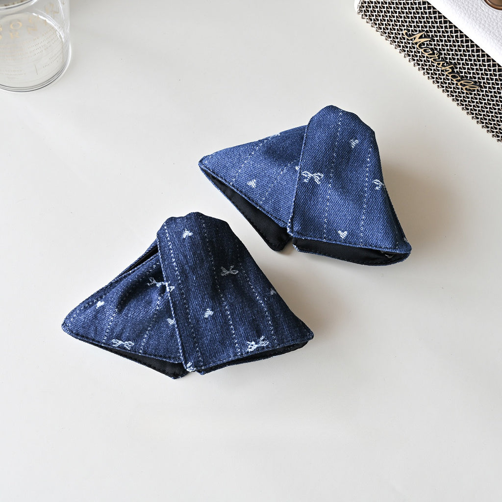 Embroidered Denim High Sense Barrettes Back Head Updo Shark Barrettes