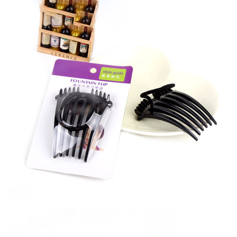 Retro Fluffy Hair Comb With Rubber Band Ponytail