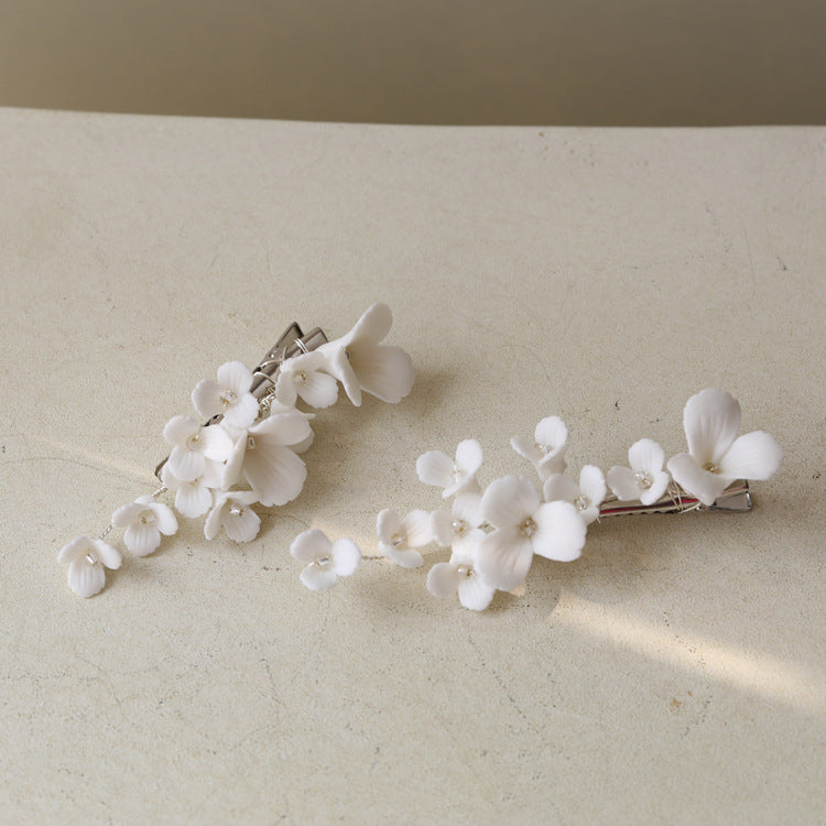 Small And Delicate Ceramic Flower Hairpin