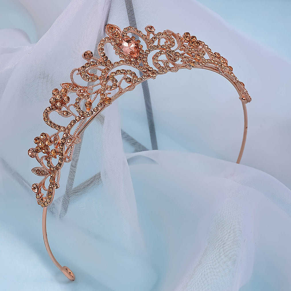 Electroplated Alloy Women's Semicircle Crown With Diamond