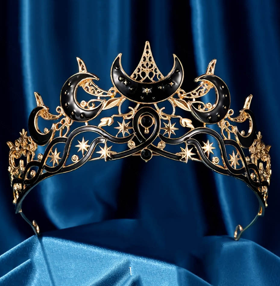 European And American Dark Crescent Shape Design Bridal Wedding Crown