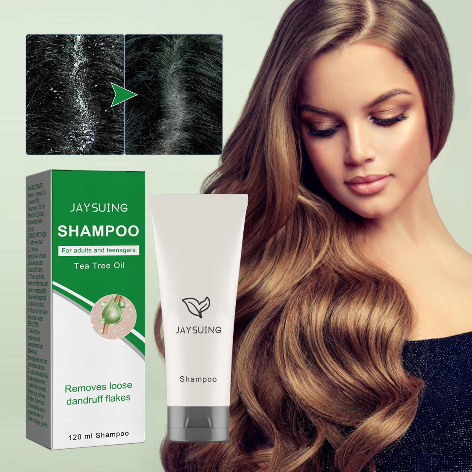 Jaysuing Cleansing Scalp Dandruff Soft Fluffy Shampoo