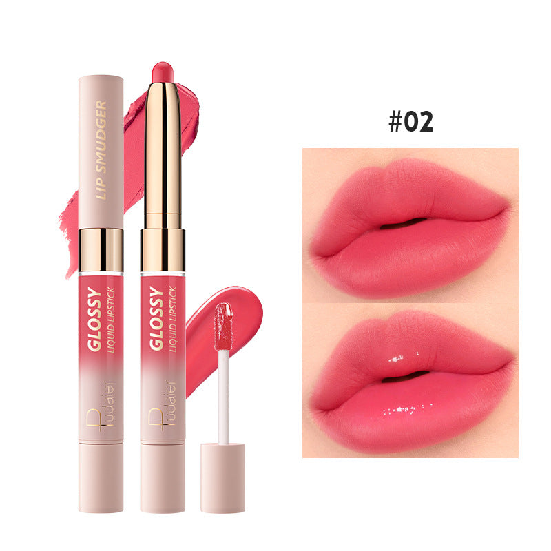 10-color Double-headed Mouth Red Color Matte Finish Lip Gloss