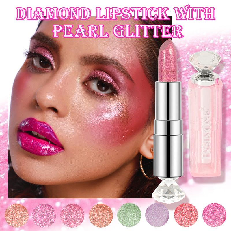 Pearlescent Color Thin And Glittering Lipstick Moisturizing