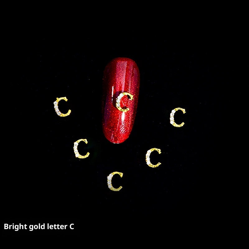 Cooc 26 Letter Alloy Nail Ornament Nail Crystal