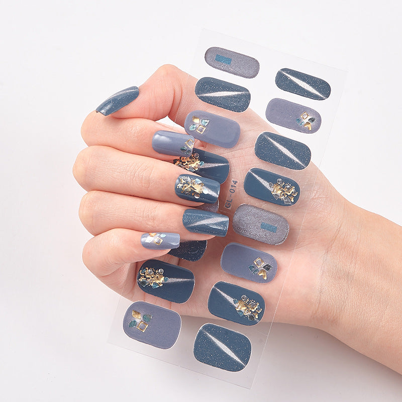 Younail Bronzing Cat's Eye Letters Color Nail Polish Film Nail Stickers Full Stickers