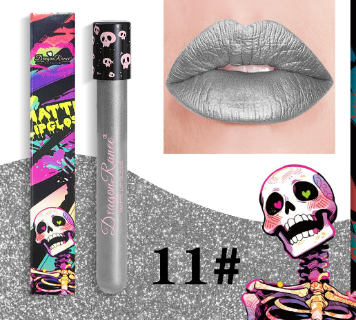 Halloween Creative Makeup Retro Matte Gold Silver Lip Gloss