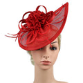 Linen Bridal Fashion Headdress Flower Socialite Evening Party Dress Billycock