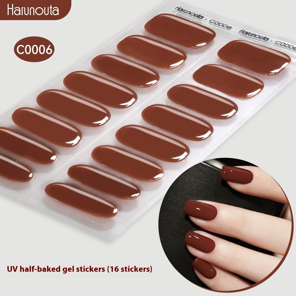 Harunouta Nail Stickers UV Gel Nail Sticker Semi-curing