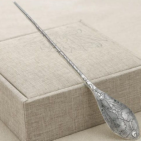 Simple S925 Silver Antique Style Elegant Hairpin