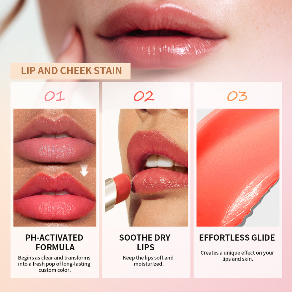 Lip And Cheek Dual-purpose Temperature Change Lipstick Moisturizing And Nourishing Lasting