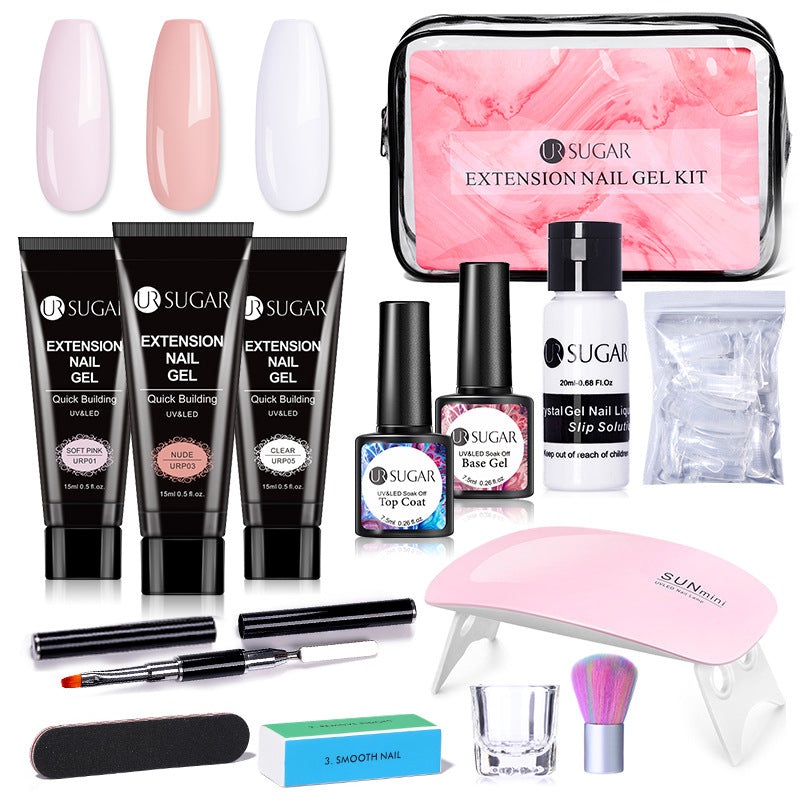 UR Sugar Nail Enhancement Solid Extender Kit Paper Free Tray Extension
