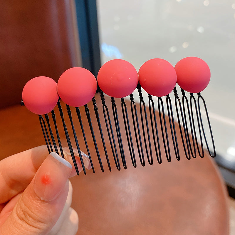 Summer Women's Candy Color Round Bean Hair Comb Organizer