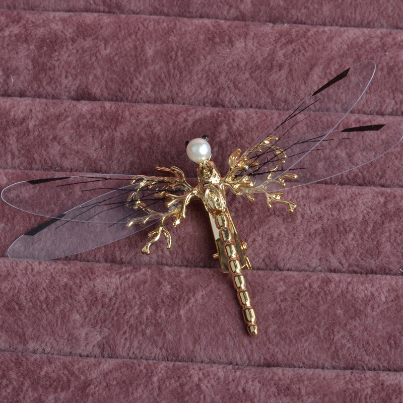 European Golden Dragonfly Side Clip Headdress