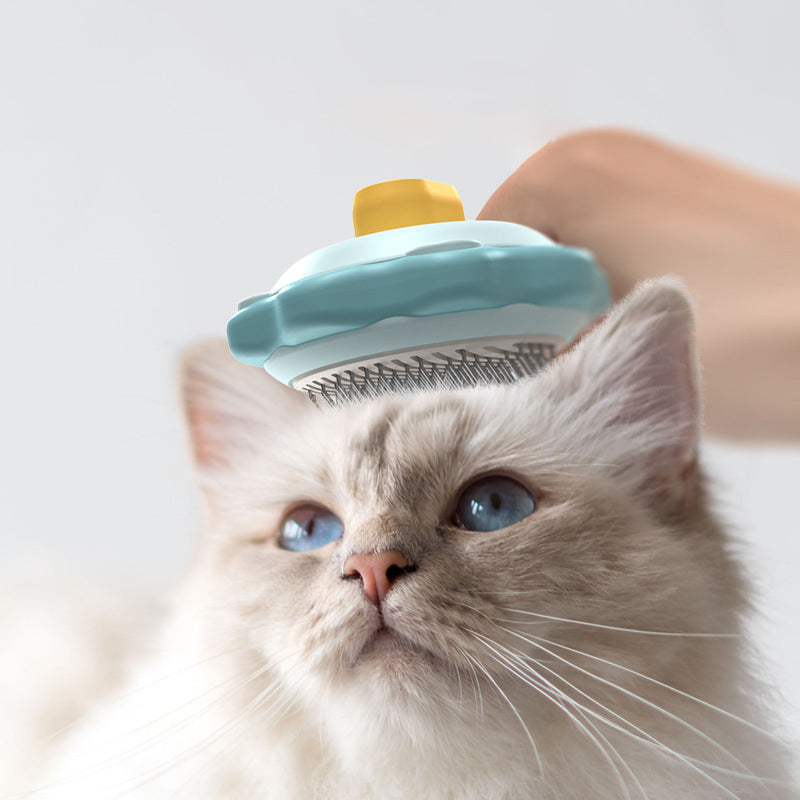 Cat Comb Special One-click Hair Removal Massage Needle Comb Pet Comb Cleaning And Beauty Stainless Steel Pet Comb