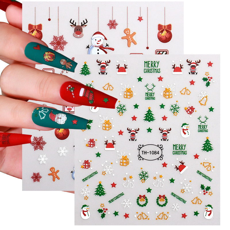 Christmas Manicure Snowman Christmas Tree Nail Sticker