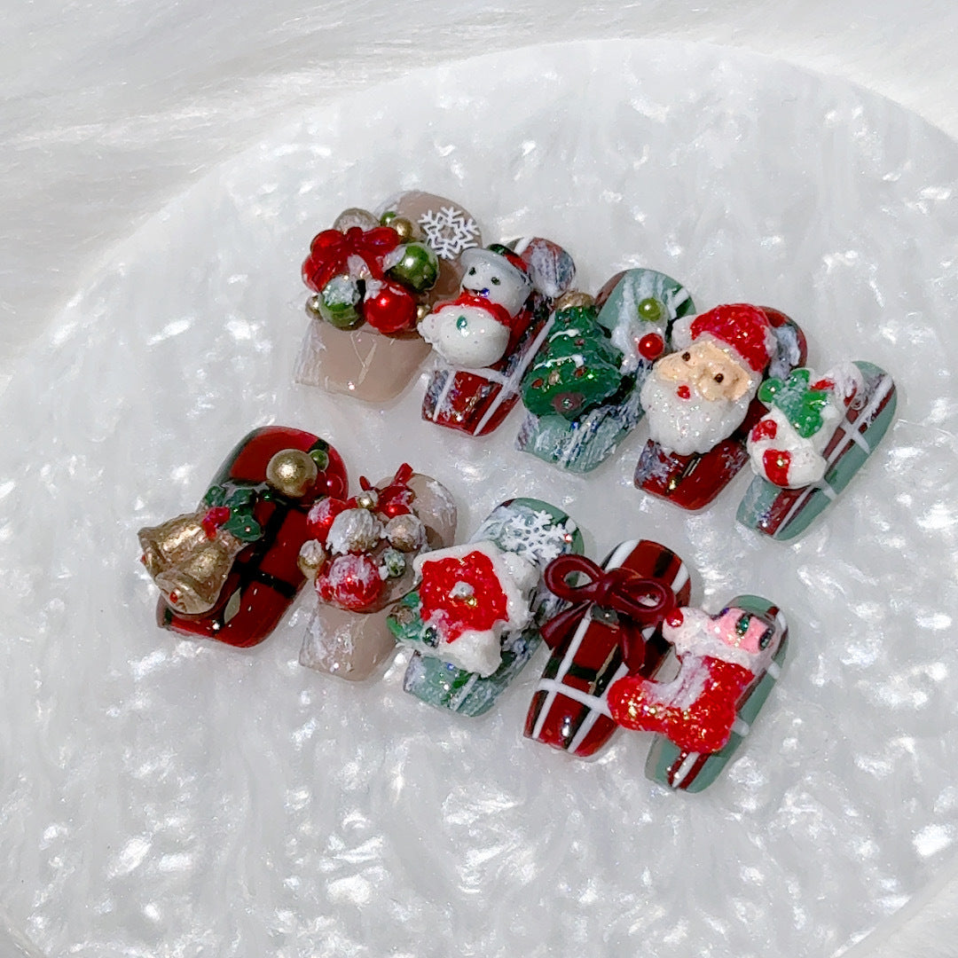 Romantic Surprises Handmade Christmas Series Wear Nail Detachable Nail Beauty