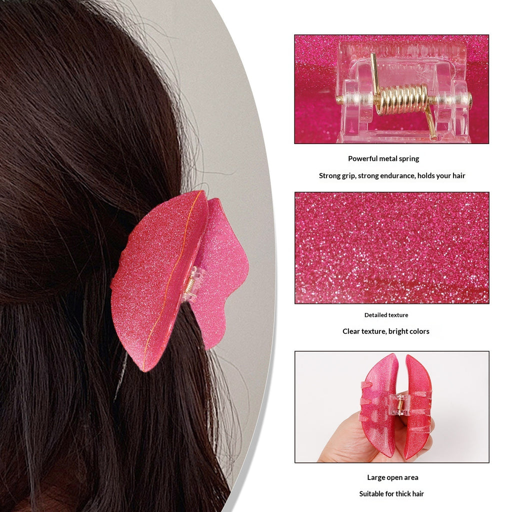 Red-toned Sweet-and-cool Style Hair Clip For The Back Of The Head