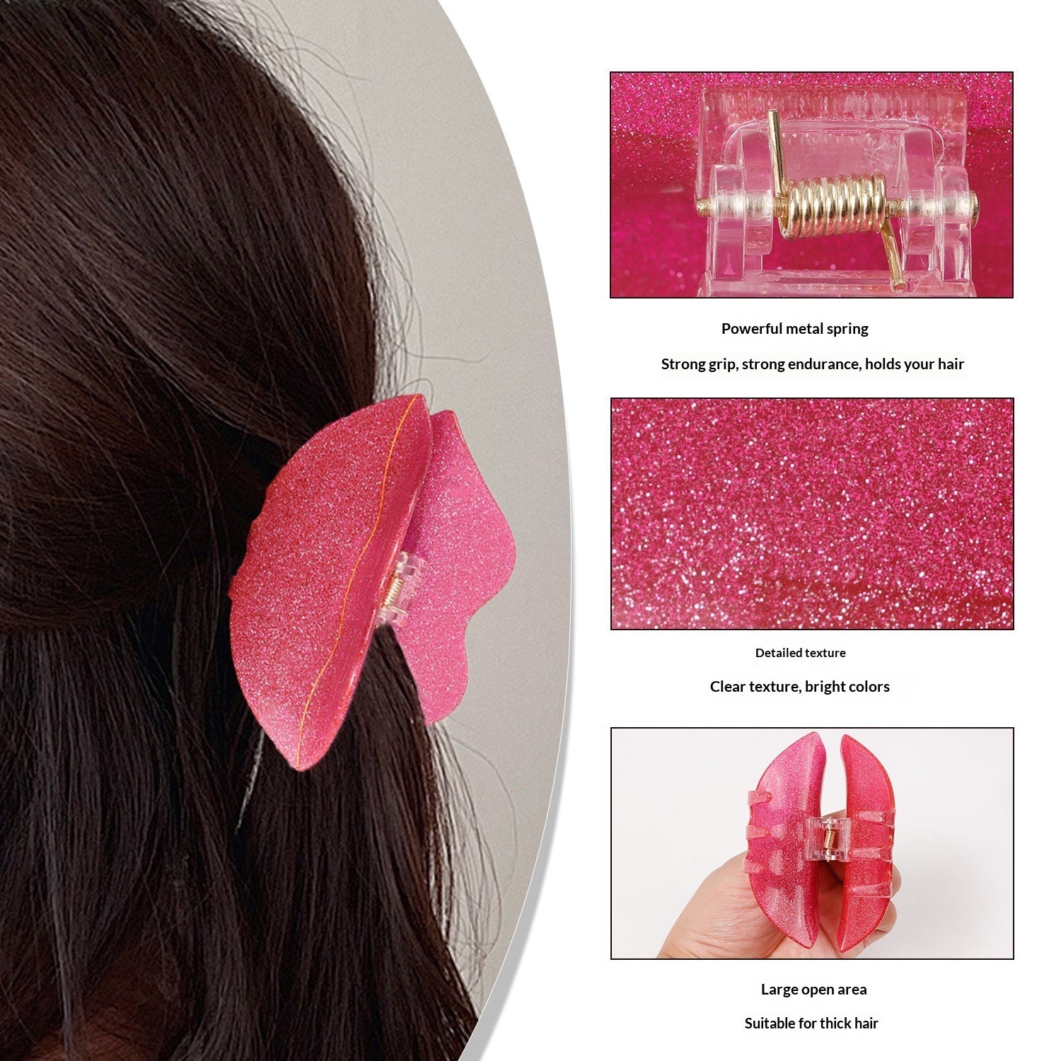 Red-toned Sweet-and-cool Style Hair Clip For The Back Of The Head