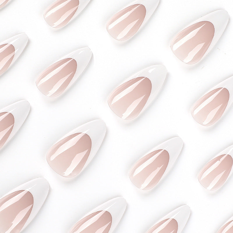 Simple French White Edge Nail Patch Manicure