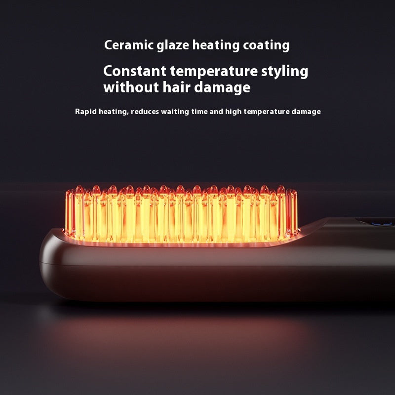 LCD USB Charging Ceramic Heating Comb Straight Hair