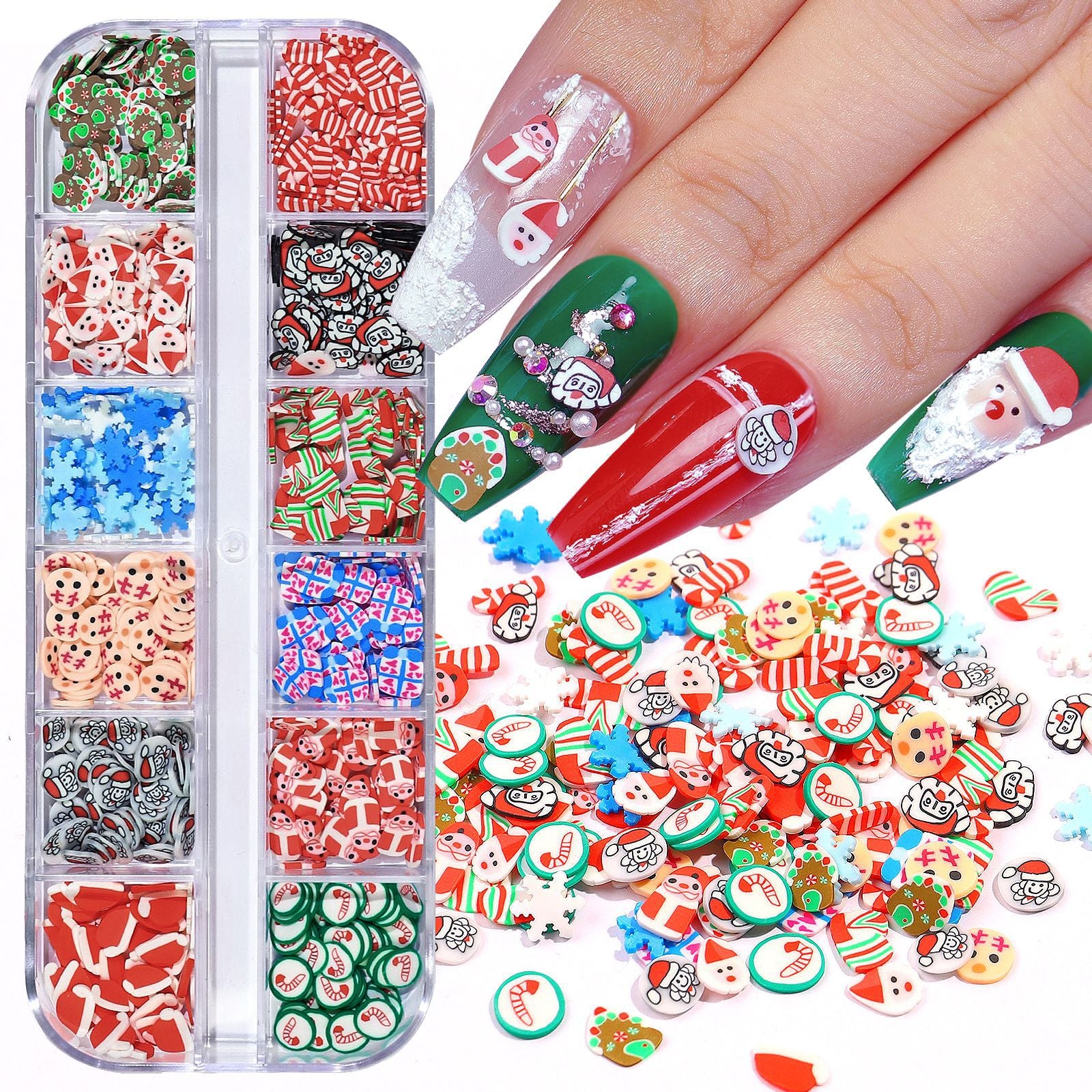 Christmas Soft Pottery Winter Festival Nail Ornament