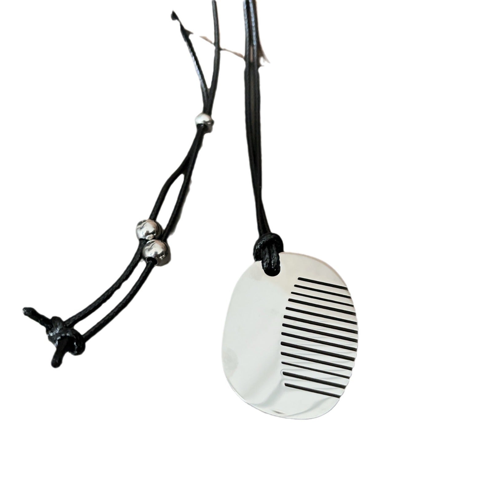 Stainless Steel Small Comb Heart White Round Niche Necklace