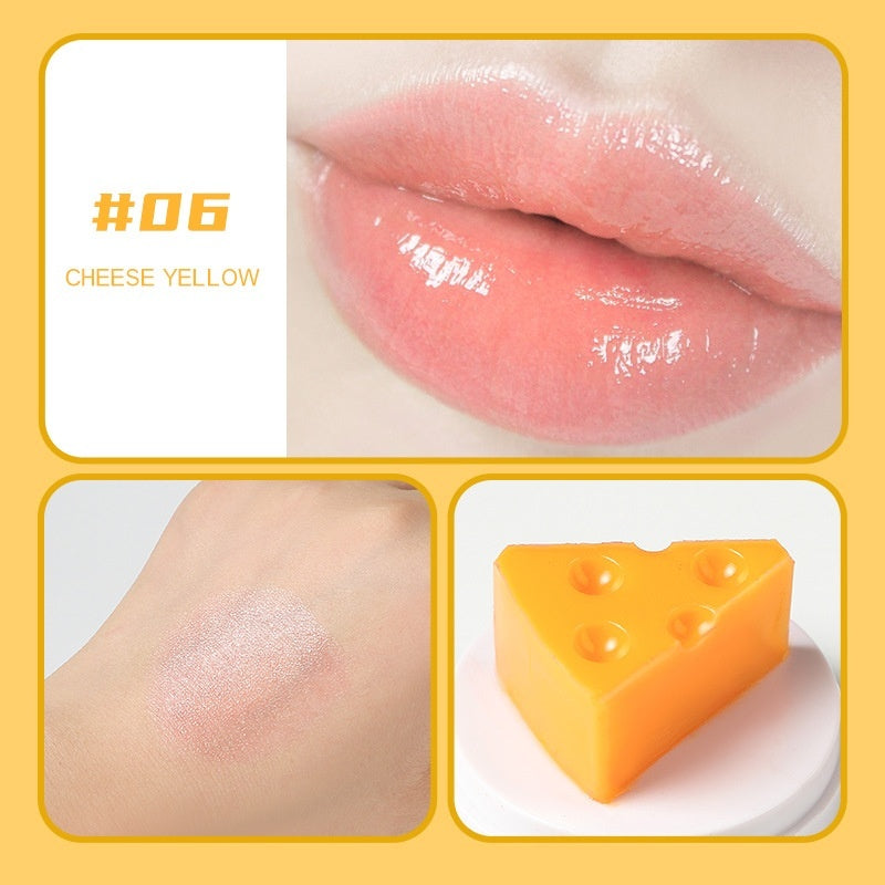 Lipstick Cute Cheese Lip Balm Temperature Change Moisturizing