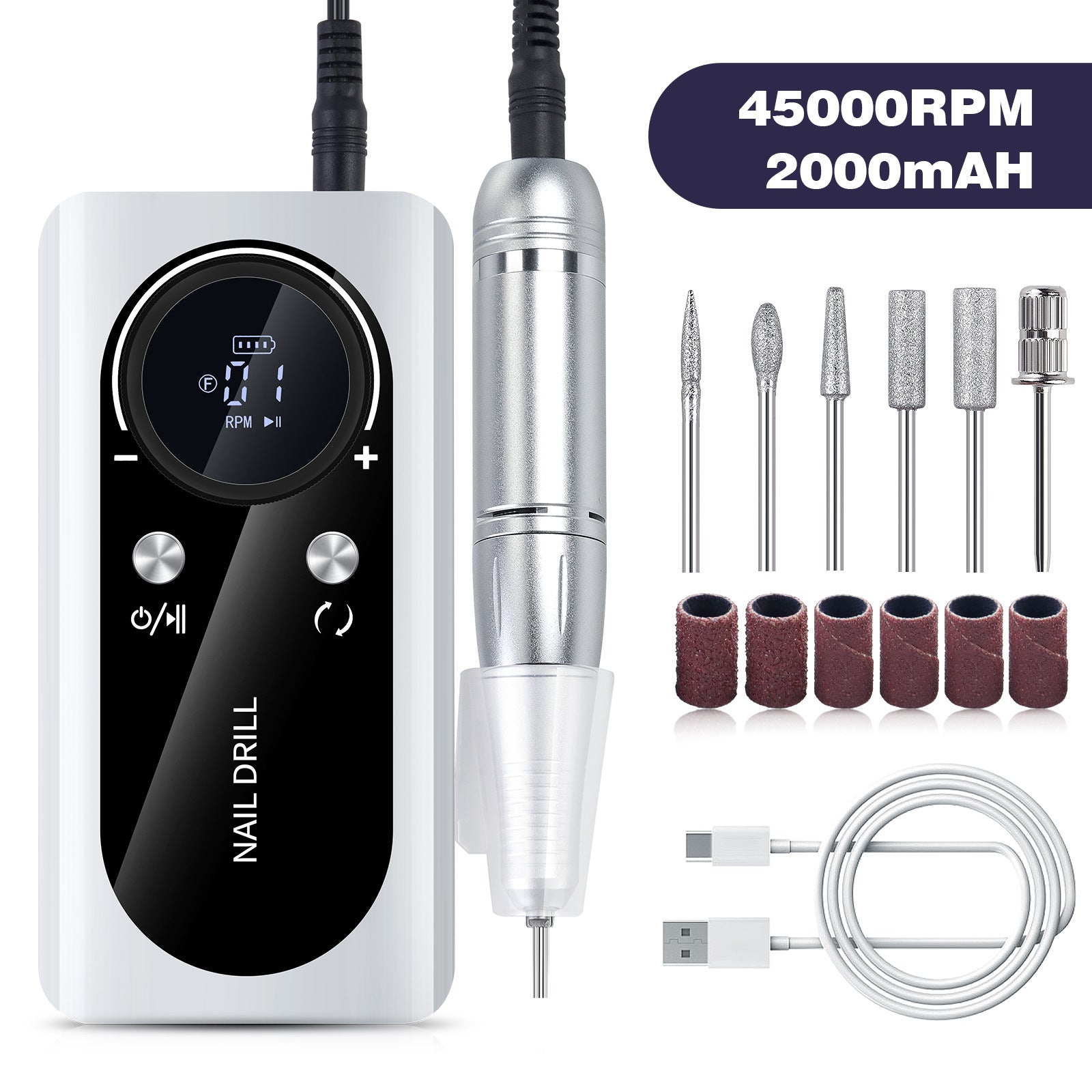 Professional Nail Beauty Polish Removing Grinding Machine Charging Portable