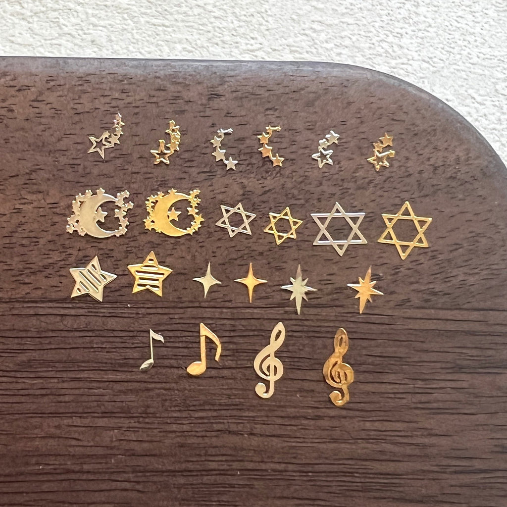 Gold And Silver Star Nail Art Metal Flakes