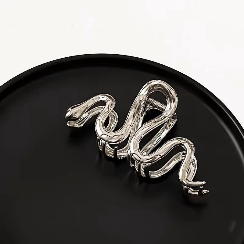 Slytherin Serpentine Metal Silver Barrettes
