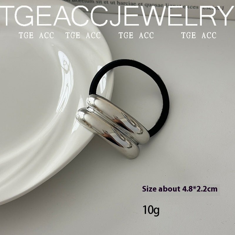 European And American Cold Style Geometric Metal Concave-convex Stretch Retro Head Rope