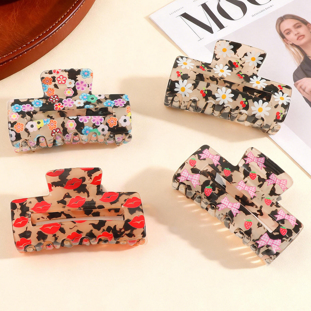 Rainbow Red Lip All-Match Sweet-Style Shark Clip