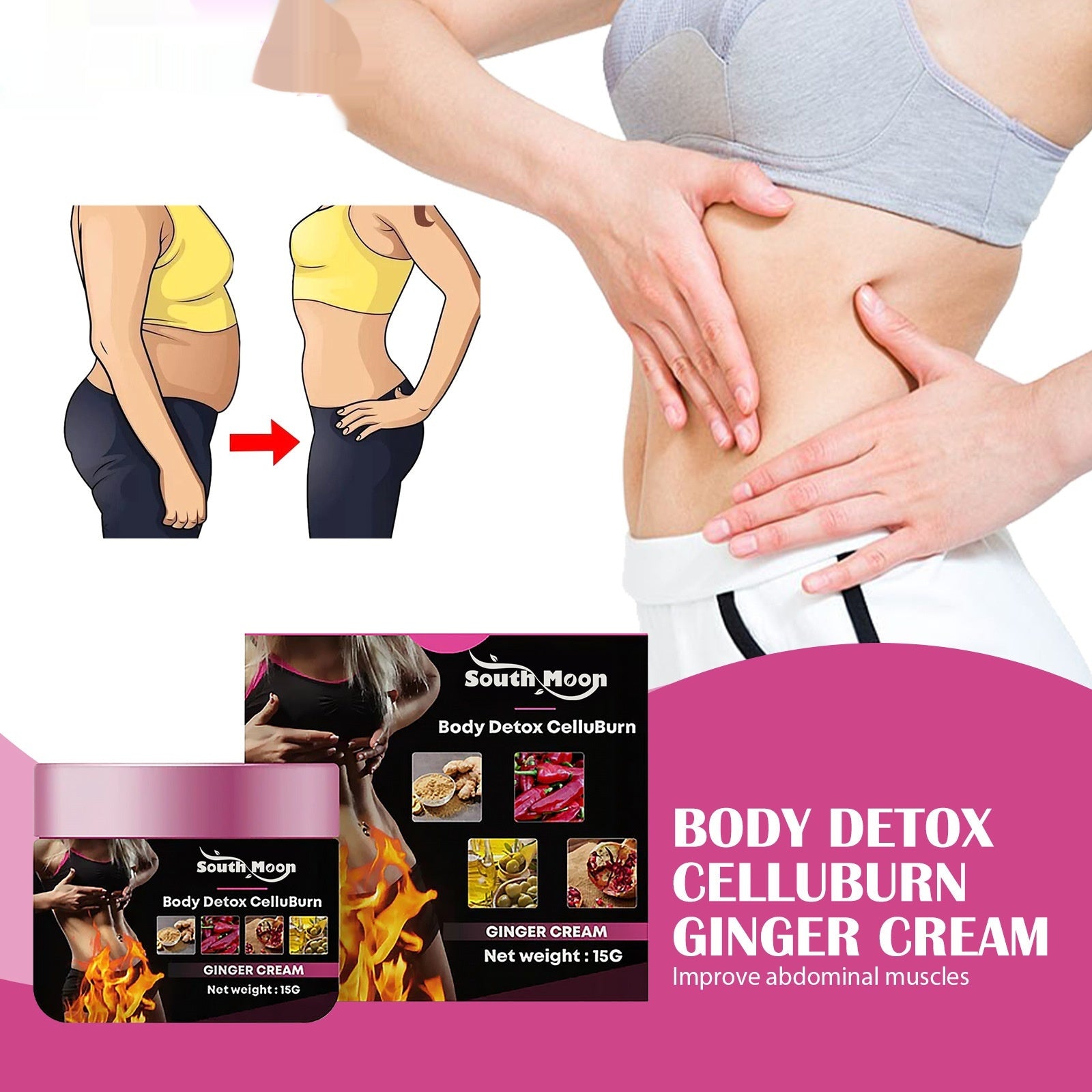 Ginger Body Thigh Slimmingshaping Tightening Cream