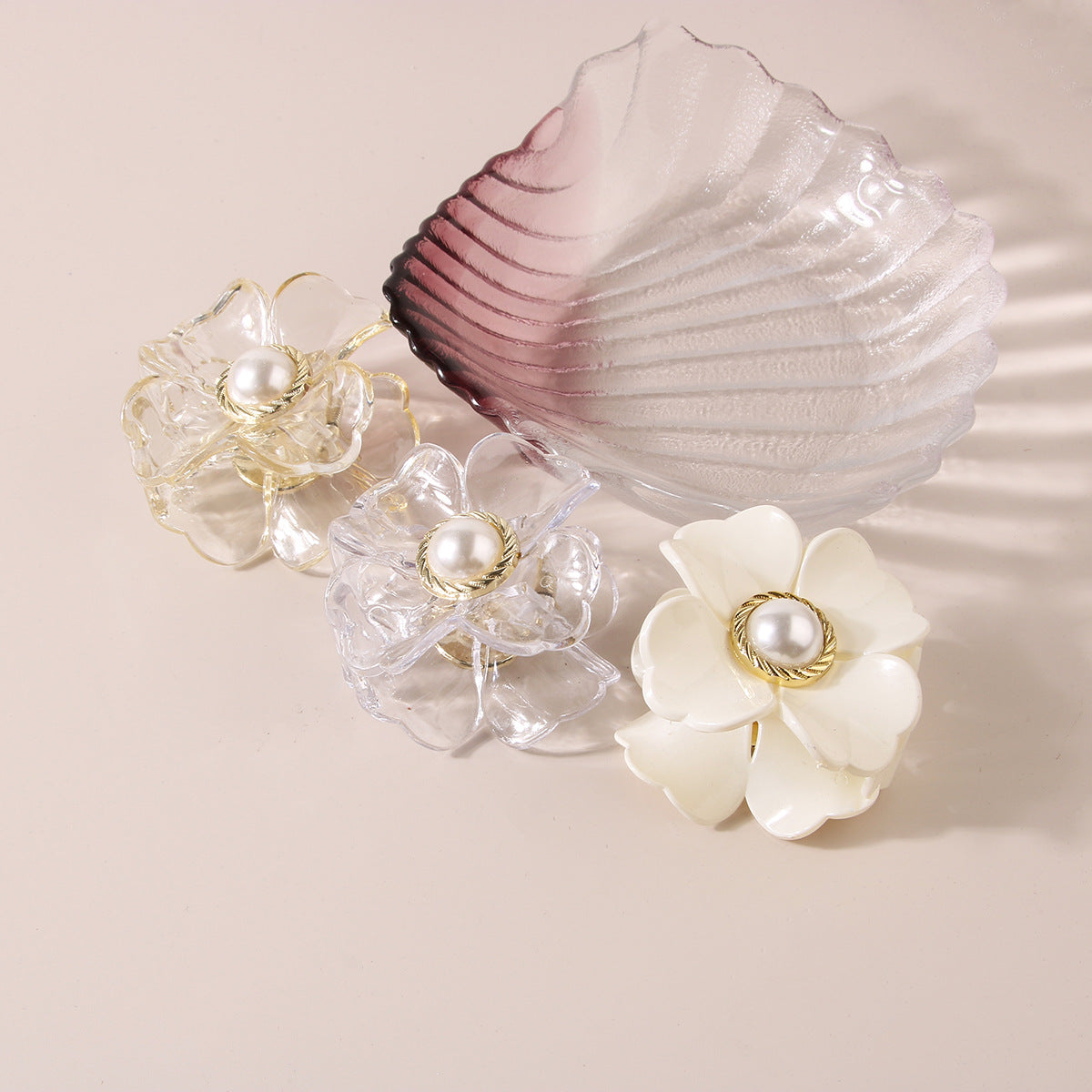French Romantic Flower Clasp Pearl Hairpin Girl