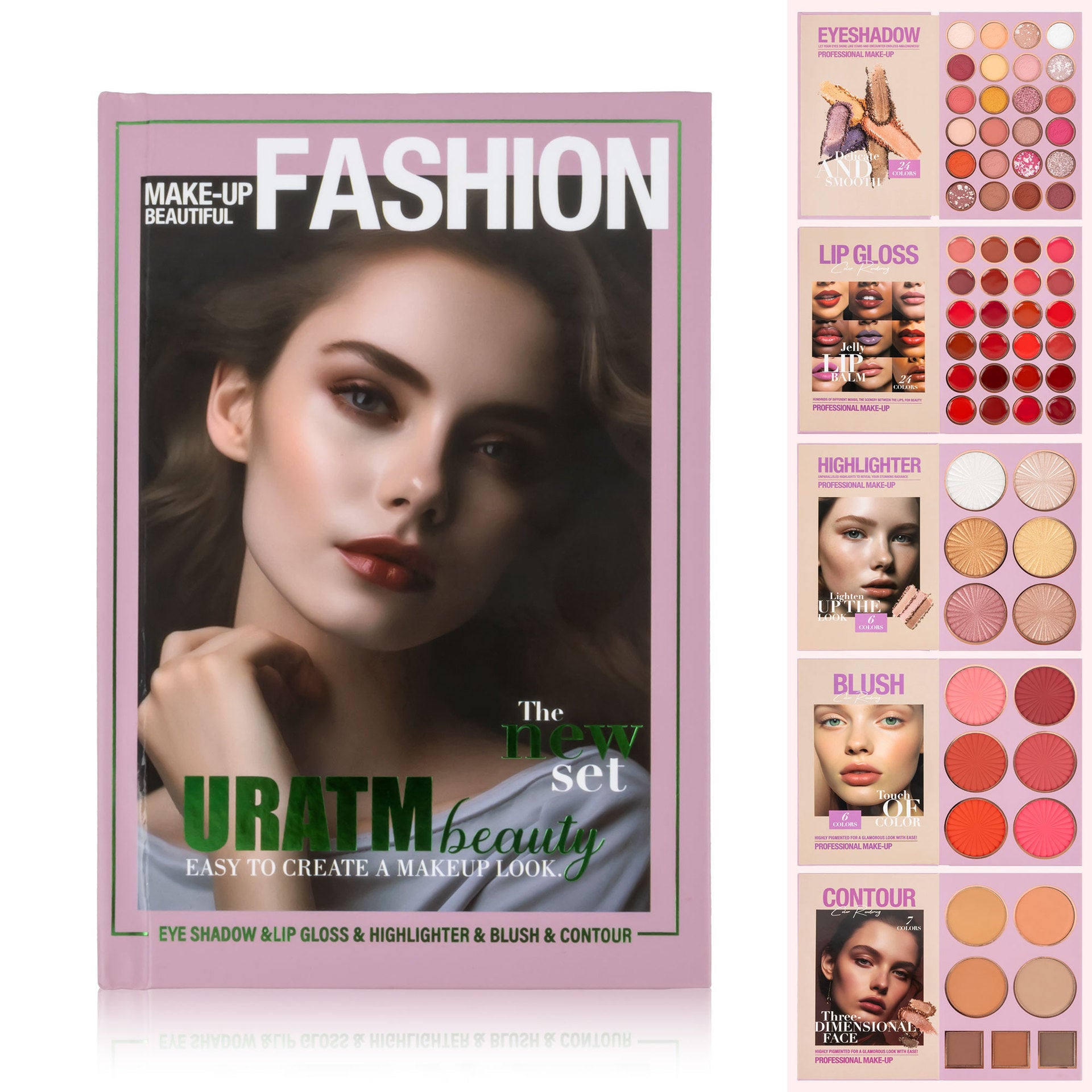 UrAtm 67 Colors Makeup Palette Five-layer Book Turning Eye Shadow Plate Blush