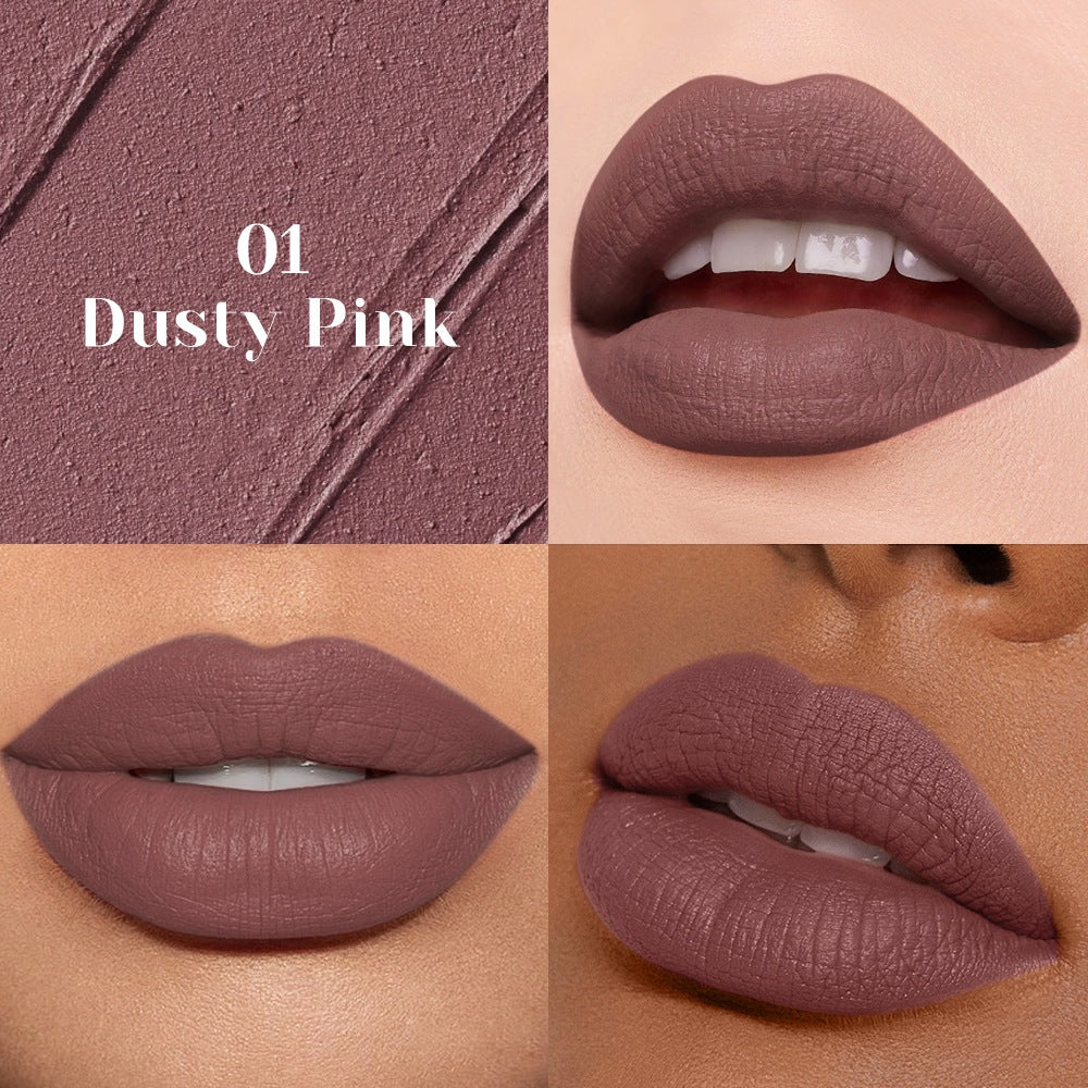 Matte Nude Lip Mud 10 Colors Lip Lacquer Waterproof Colored Lipstick