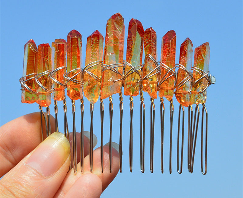 Natural Plated Two Colour 20 Tooth Hair Comb Diy