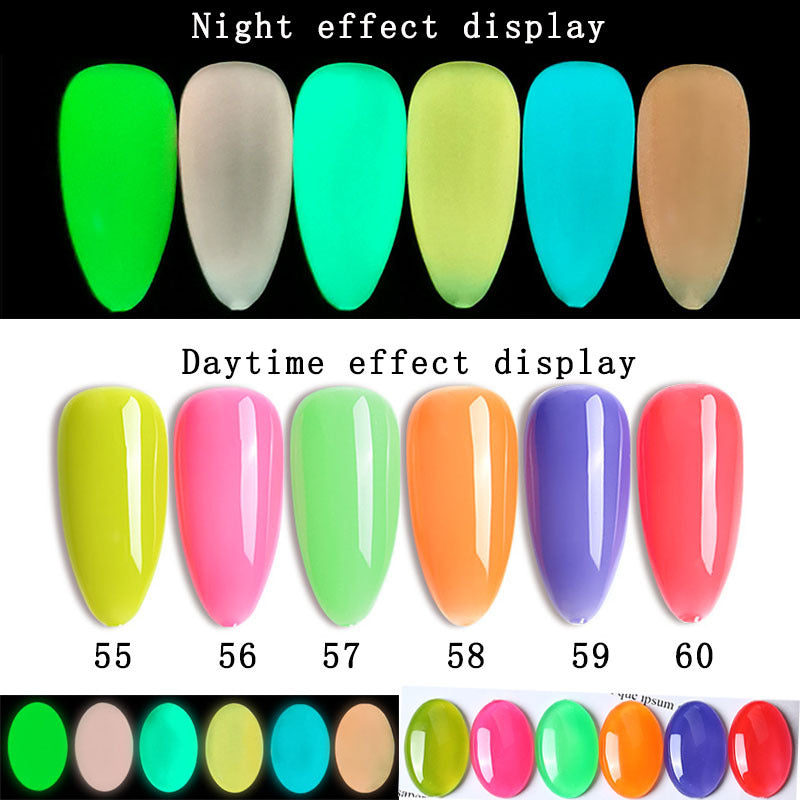 Evpct 6 Colors Luminous Glue Phototherapy Nail Glue UV Polish